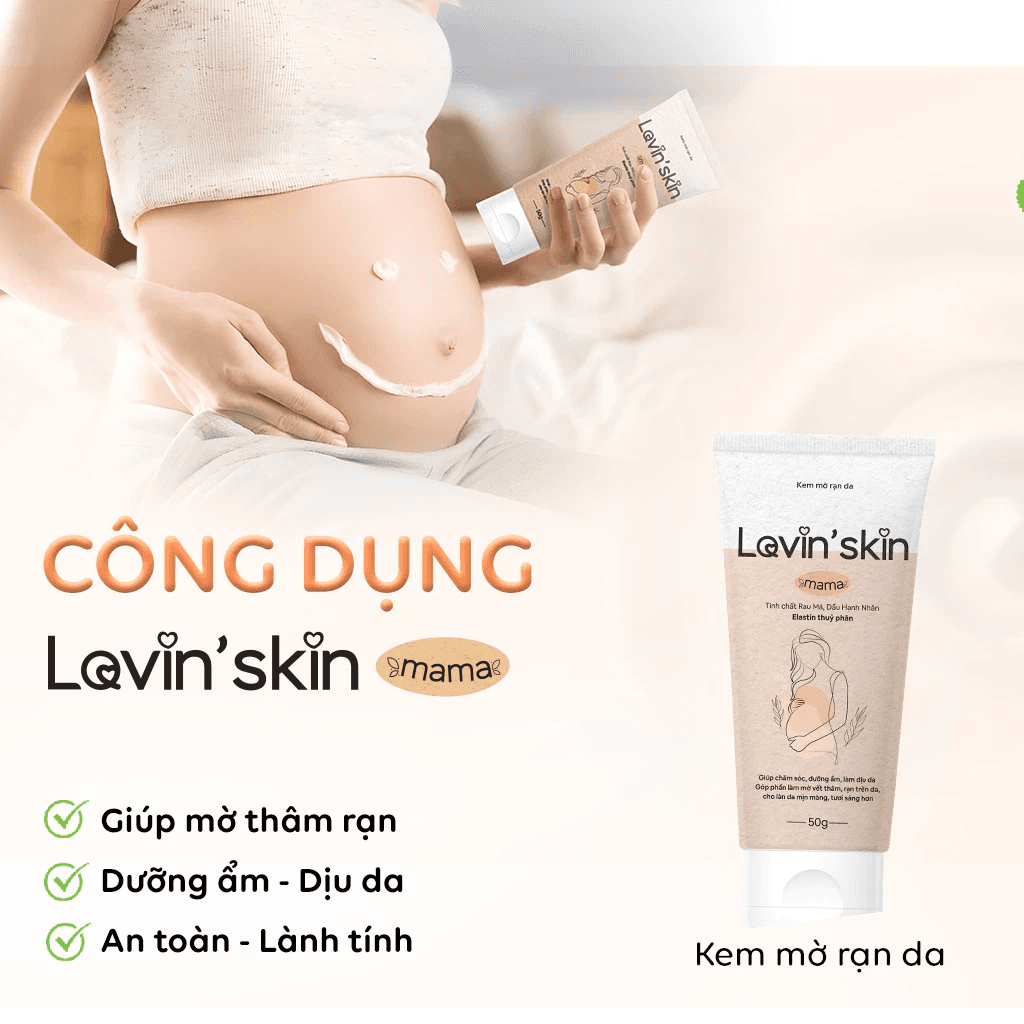 Combo 2 hộp 50g Kem rạn da cho bà bầu Lovin'Skin Mama, hỗ trợ chống rạn hiệu quả, giảm thâm, ngứa da, ngừa hình thành rạn mới